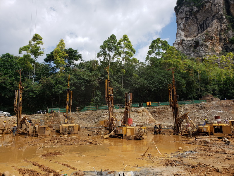 Construction of anti floating anchor in Liuzhou construction site of Guangxi Construction Engineering Group